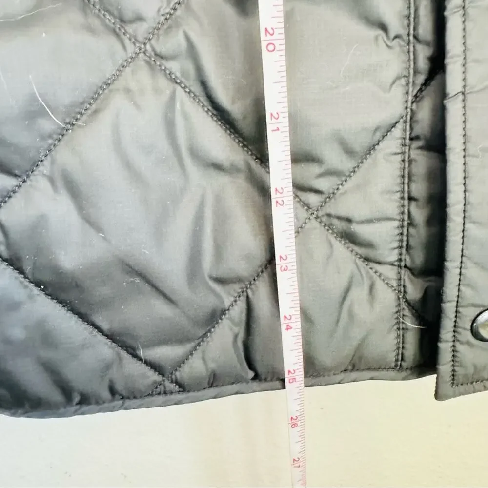 MENS J CREW Black Sussex Quilted Down Puffer Vest Pockets Sleeveless Jacket S